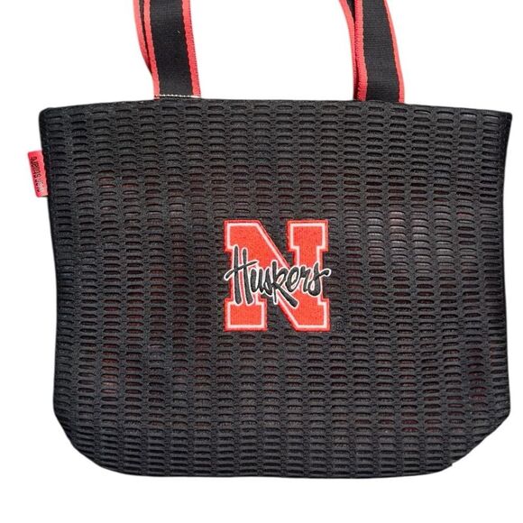 NWOT Alan Stuart Nebraska Huskers Black and Red Tote Bag Medium- Large - Picture 2 of 11